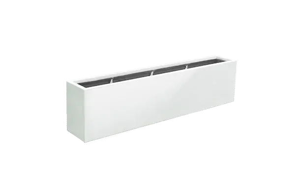 Jay Scotts Miami Rectangular Planter Box - 72"L x 12"W x 18"H - Color: GBW Gloss Bright White - Yardify Commercial Spec