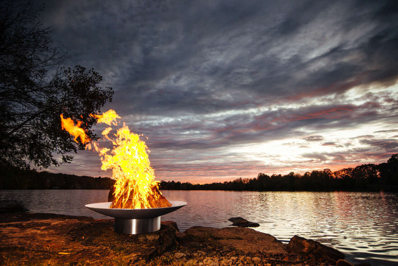 Fire Pit Art Bella Vita Stainless Steel Handcrafted Carbon Steel Fire Pit 70 Inches