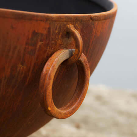 Fire Pit Art Nepal Handcrafted Carbon Steel Fire Pit (NP), Fireplace - Yardify.com