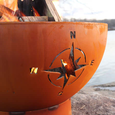 Fire Pit Art Navigator Handcrafted Carbon Steel Fire Pit (NAV), Fireplace - Yardify.com