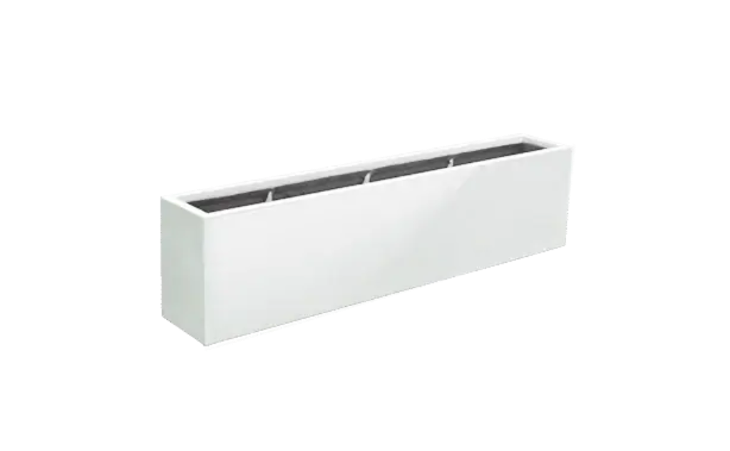 Jay Scotts Miami Rectangular Planter Box - 24"L x 12"W x 18"H - Color: GBW Gloss Bright White - Yardify Commercial Spec