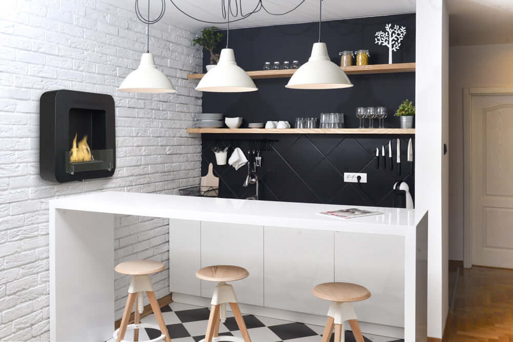 Eco-Feu COSY Ethanol Traditional Fireplace - Gloss White (WS-00171-GW) / Matte Black(WS-00169-BB)