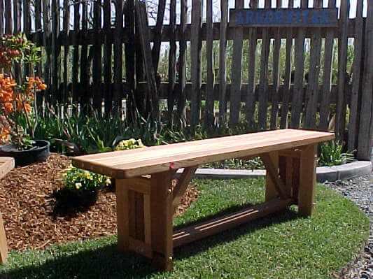Red Cedar Wooden Cabbage Hill 5 Feet Flat Bench 59"L x 13"W x 17"H, Bench - Yardify.com