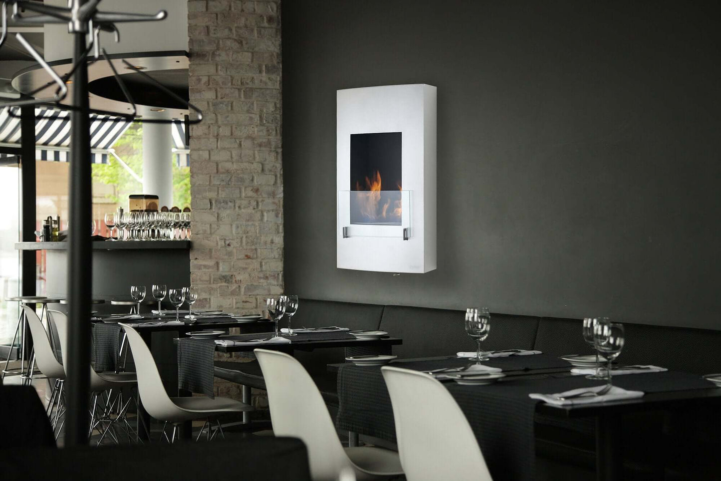 Eco-Feu Hollywood- 19" UL Listed Wall Mounted/ Built - In Ethanol Fireplace (WU-00146-MB, WU-00070-BS), Fireplace - Yardify.com