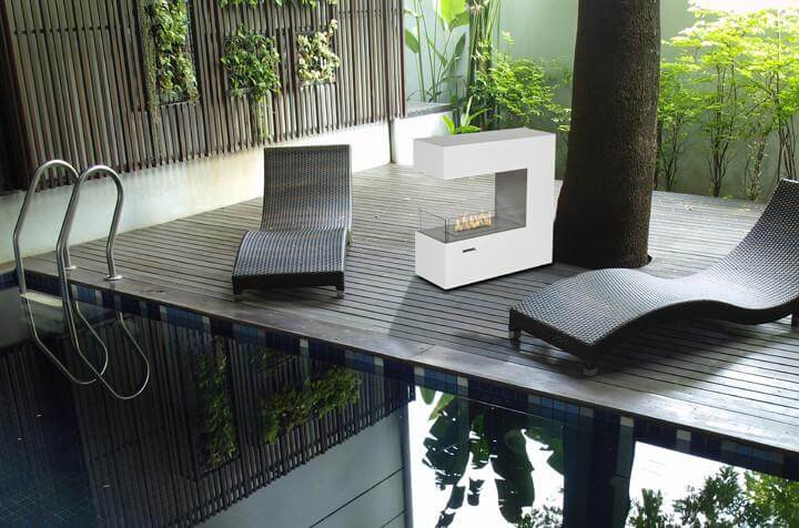 Eco-Feu Paramount 3 - Sided Free Standing / Built - In Ethanol Fireplace (FS-00083-BS, FS-00082-SW), Fireplace - Yardify.com