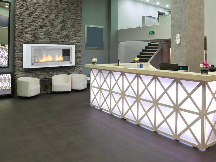 Eco-Feu Santa Cruz 63" Wall Mounted / Built - In Ethanol Fireplace (WU-00087-BS, WU-00088-SW), Fireplace - Yardify.com