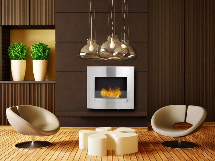 Eco-Feu Wynn - 33.5" UL Listed Wall Mounted / Built - In Ethanol Fireplace (WU-00071-MB, WU-00072-SS), Fireplace - Yardify.com