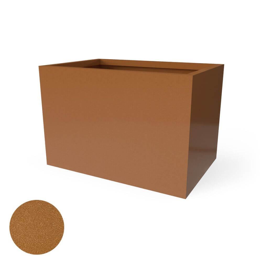 Jay Scotts Granda Fiberglass Rectangular Planter Box - 48"L x 24"W x 24"H - Color: BRZ Metallic Bronze - Yardify Commercial Spec