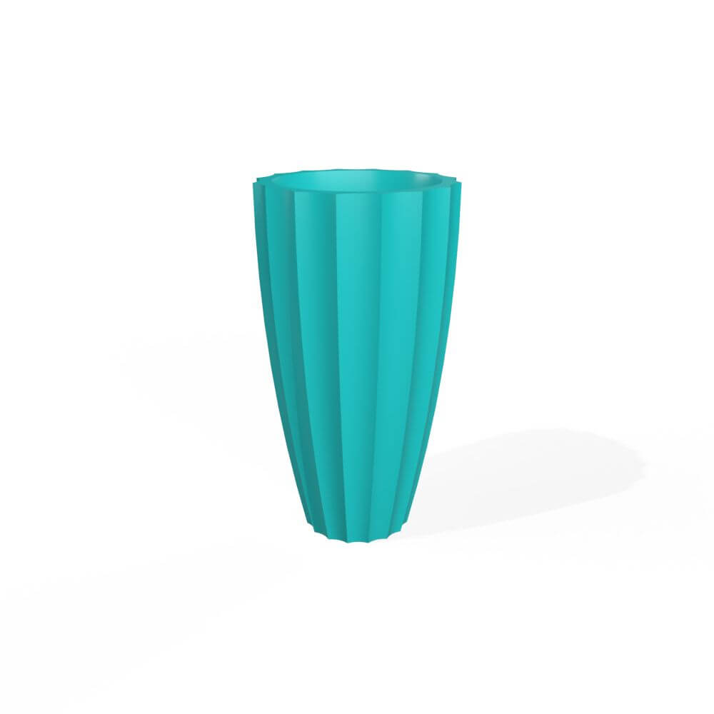 Jay Scotts San Jose Ribbed Round Fiberglass Planter Box - Size 16" x 30"H