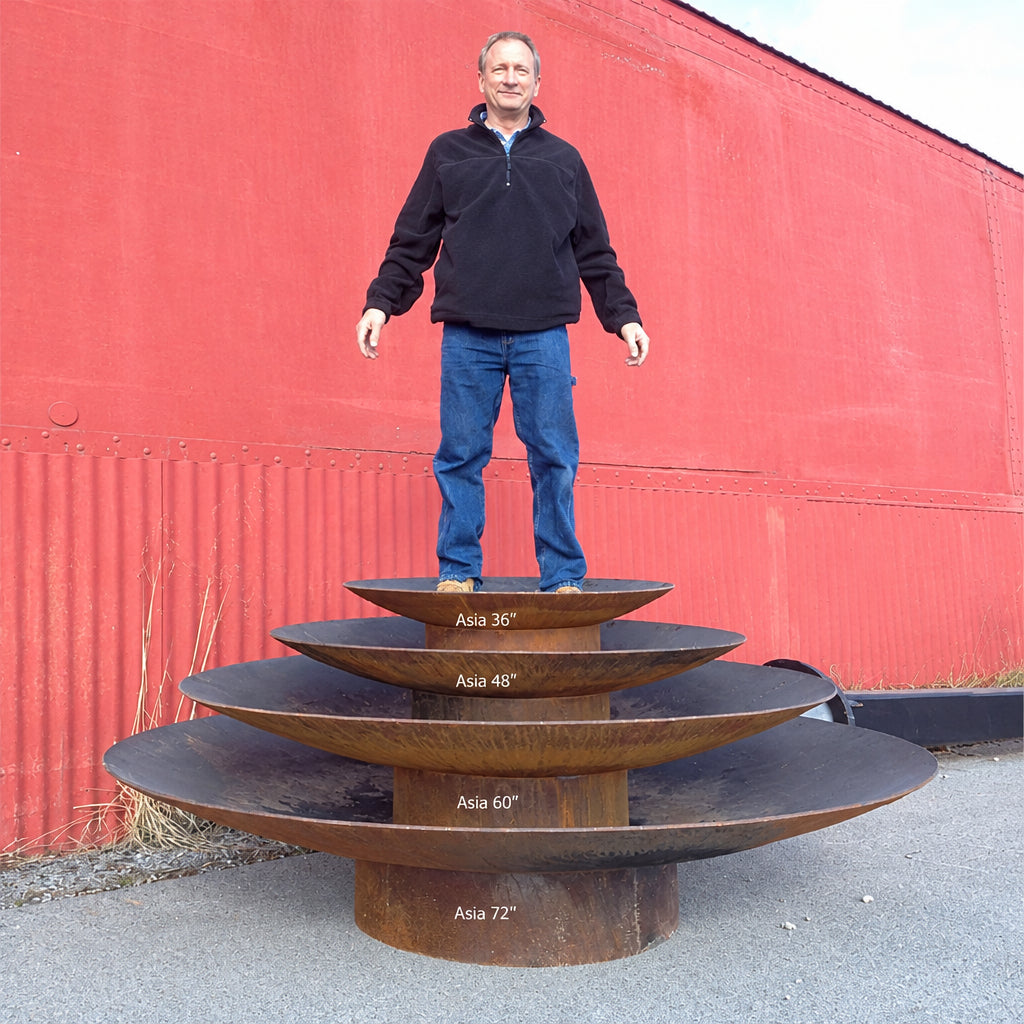 Fire Pit Art Asia 60" Handcrafted Carbon Steel Fire Pit (AS60), Fireplace - Yardify.com