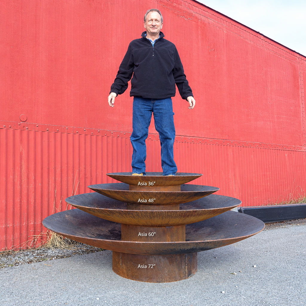 Fire Pit Art Asia 72" Handcrafted Carbon Steel Fire Pit (AS 72), Fireplace - Yardify.com