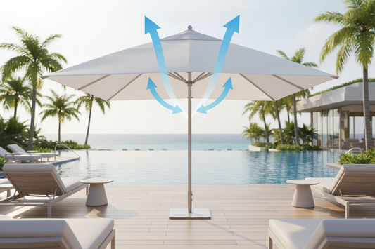 The Architectural Guide to the All Things Cedar 10-Ft Teak Market Umbrella: Java Finish, Brass Hardware & Wind Specification