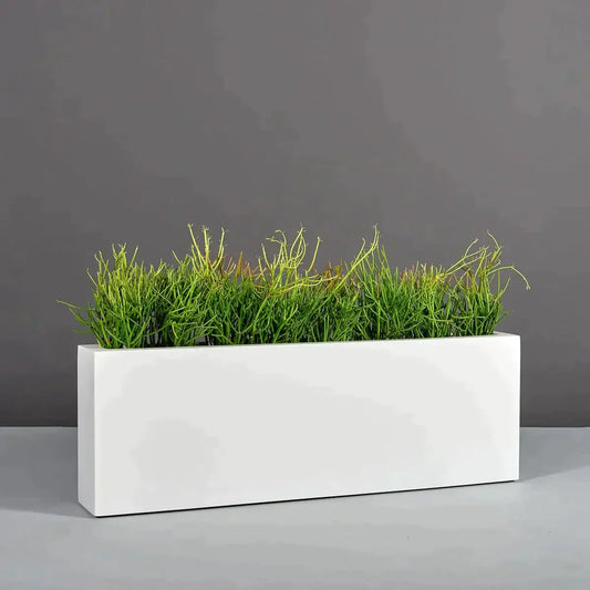 Jay Scotts Miami Rectangular Planter Box - 72"L x 12"W x 18"H - Color: MBW Matte Bright White - Yardify Commercial Spec