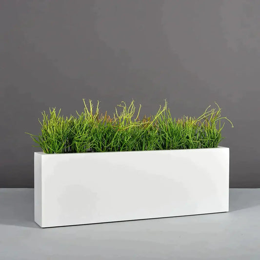 Jay Scotts Miami Rectangular Planter Box - 60"L x 12"W x 18"H - Color: MBW Matte Bright White - Yardify Commercial Spec
