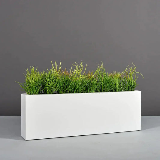 Jay Scotts Miami Rectangular Planter Box - 36"L x 12"L x 18"H - Color: MBW Matte Bright White - Yardify Commercial Spec