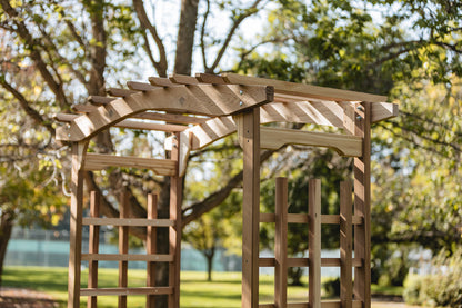 Cedar Pagoda Garden Arbor & Planter Box Set (PA96-Set)