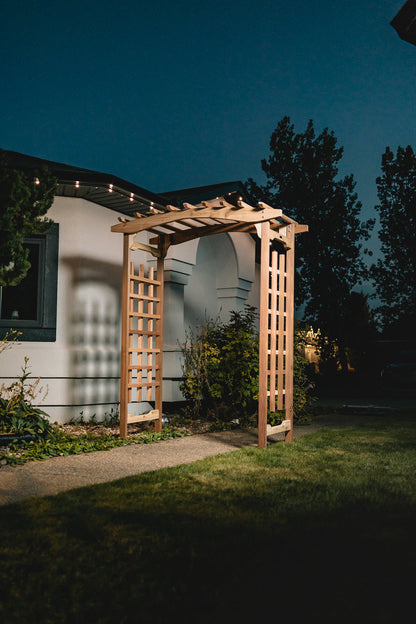 Cedar Pagoda Garden Arbor & Planter Box Set (PA96-Set)