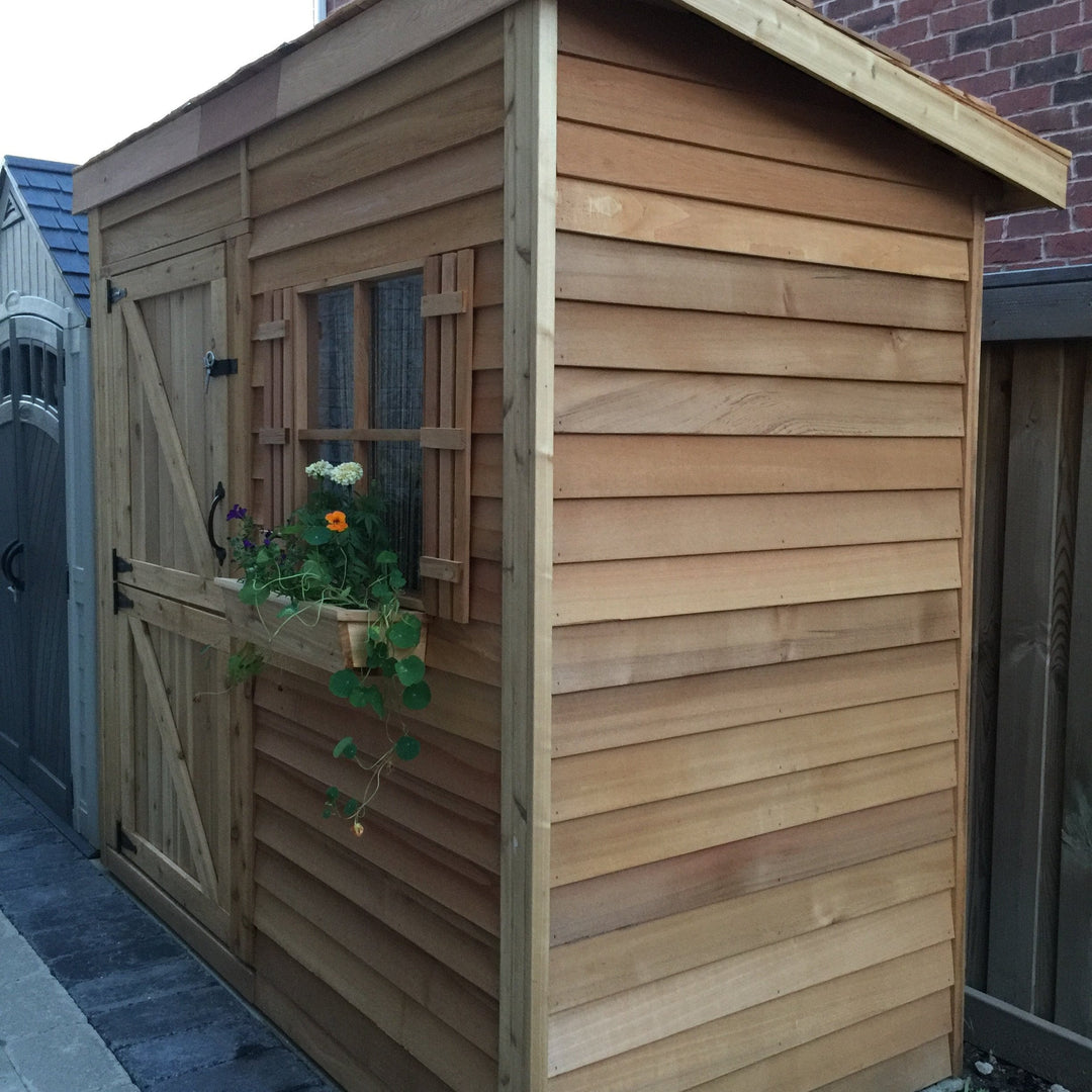 Cedarbrook Bayside Lean-To Cedar Shed Kit (6'x3' to 12'x4') | Yardify