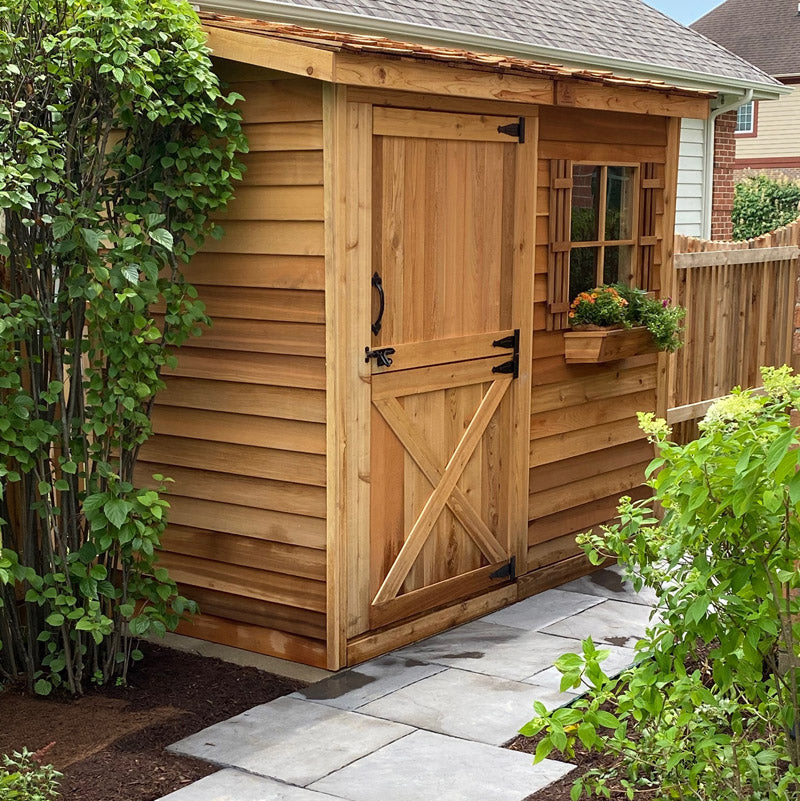 Cedarbrook Bayside Lean-To Cedar Shed Kit (6'x3' to 12'x4') | Yardify