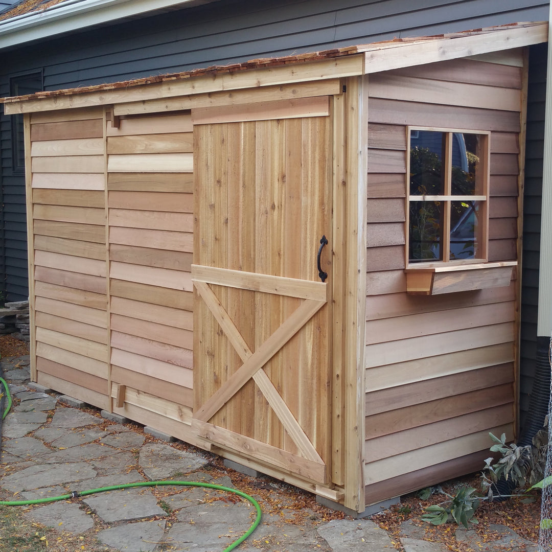 Cedarbrook Bayside Lean-To Cedar Shed Kit (6'x3' to 12'x4') | Yardify