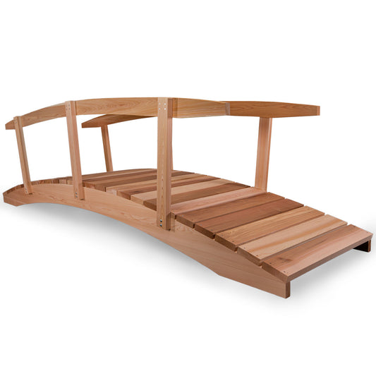 12-Ft Cedar Garden Bridge with Side Rails