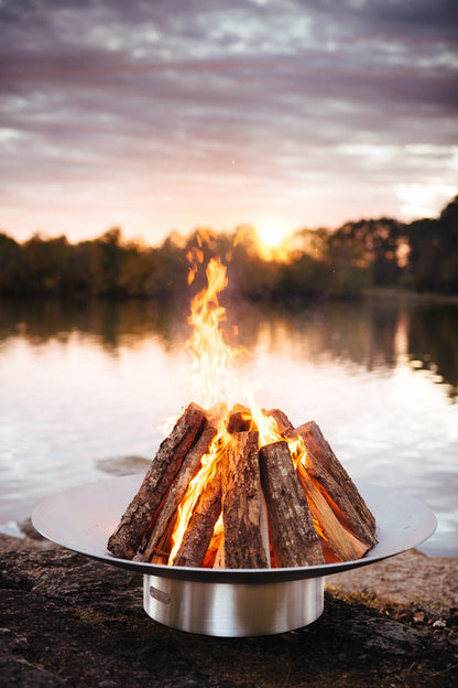 Fire Pit Art Bella Vita Stainless Steel Handcrafted Carbon Steel Fire Pit 34 Inches