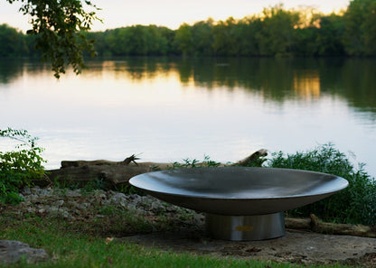 Fire Pit Art Bella Vita Stainless Steel Handcrafted Carbon Steel Fire Pit 34 Inches