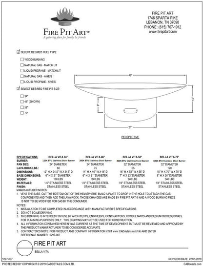 Fire Pit Art Bella Vita Stainless Steel Handcrafted Carbon Steel Fire Pit 34 Inches