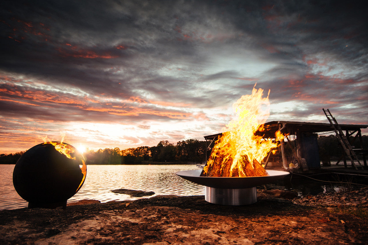 Fire Pit Art Bella Vita Stainless Steel Handcrafted Carbon Steel Fire Pit 34 Inches