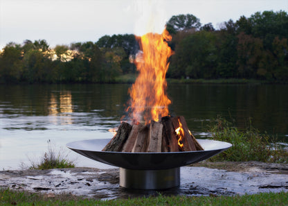 Fire Pit Art Bella Vita Stainless Steel Handcrafted Carbon Steel Fire Pit 34 Inches