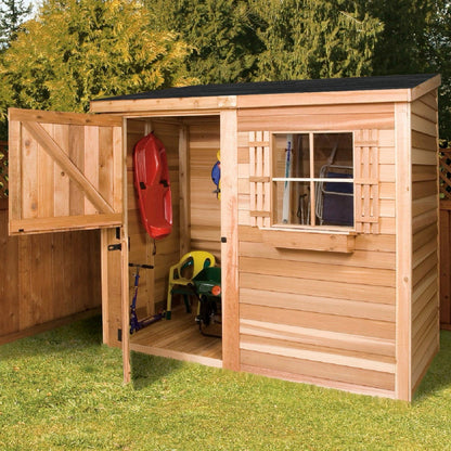 Cedarbrook Bayside Lean-To Cedar Shed Kit (6'x3' to 12'x4') | Yardify