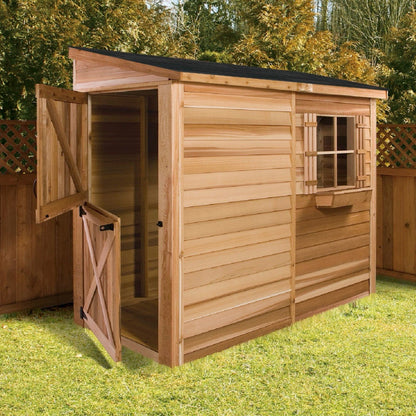 Cedarbrook Bayside Lean-To Cedar Shed Kit (6'x3' to 12'x4') | Yardify