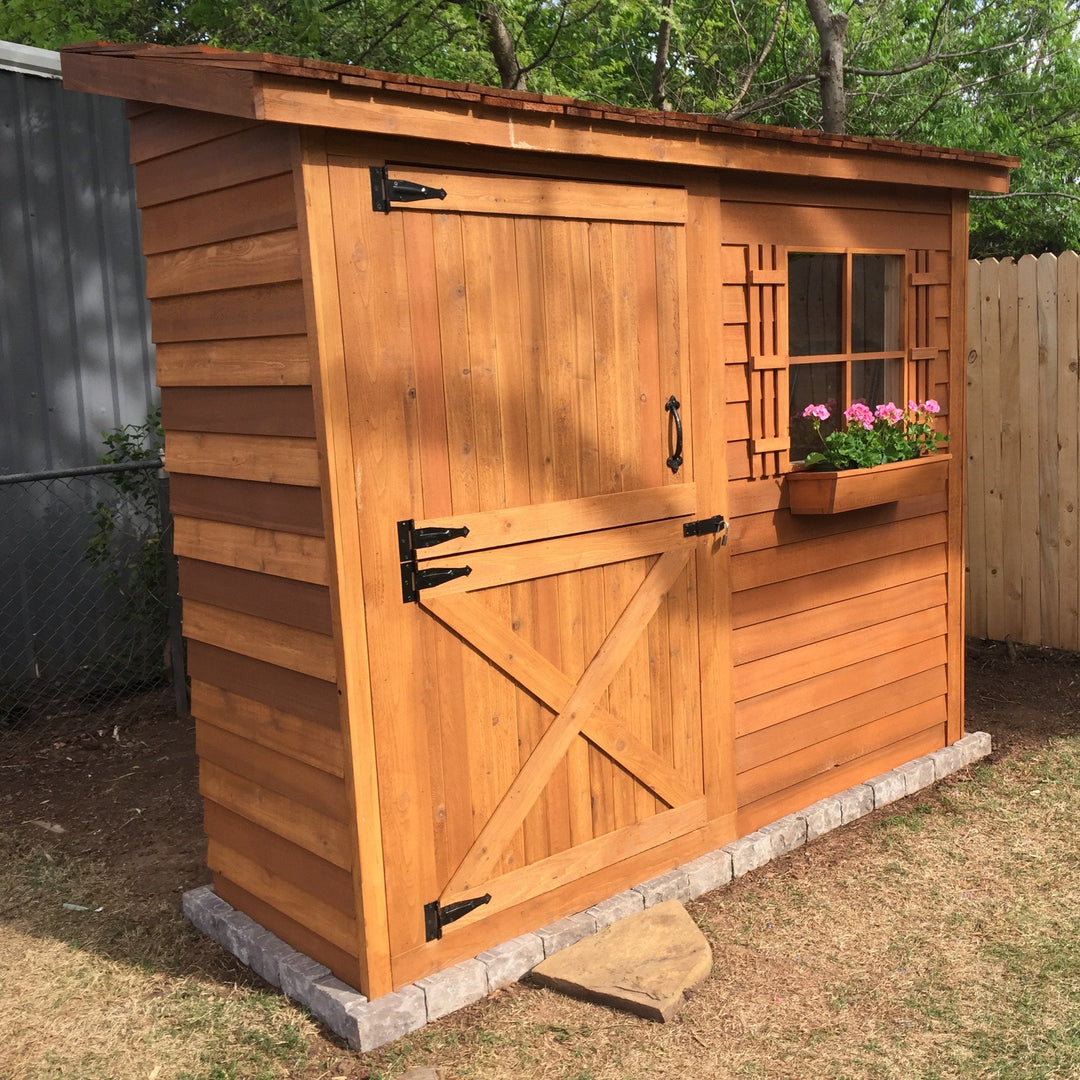 Cedarbrook Bayside Lean-To Cedar Shed Kit (6'x3' to 12'x4') | Yardify