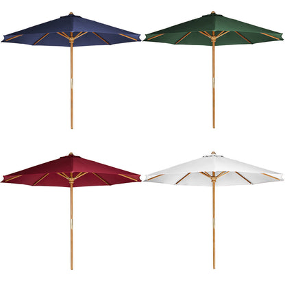 All Things Cedar 10-Ft Teak Market Umbrella — Java Finish, Brass Hardware