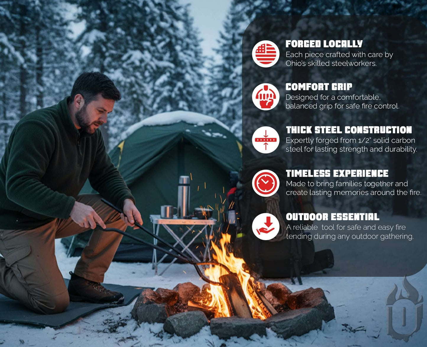 Campfire Tongs (Made in USA)