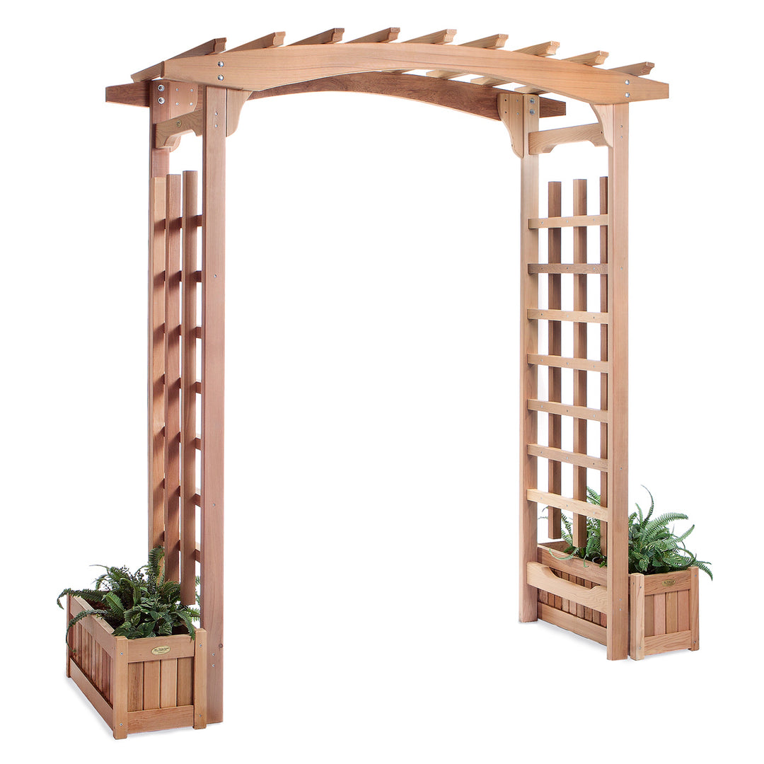 Cedar Pagoda Garden Arbor & Planter Box Set (PA96-Set)