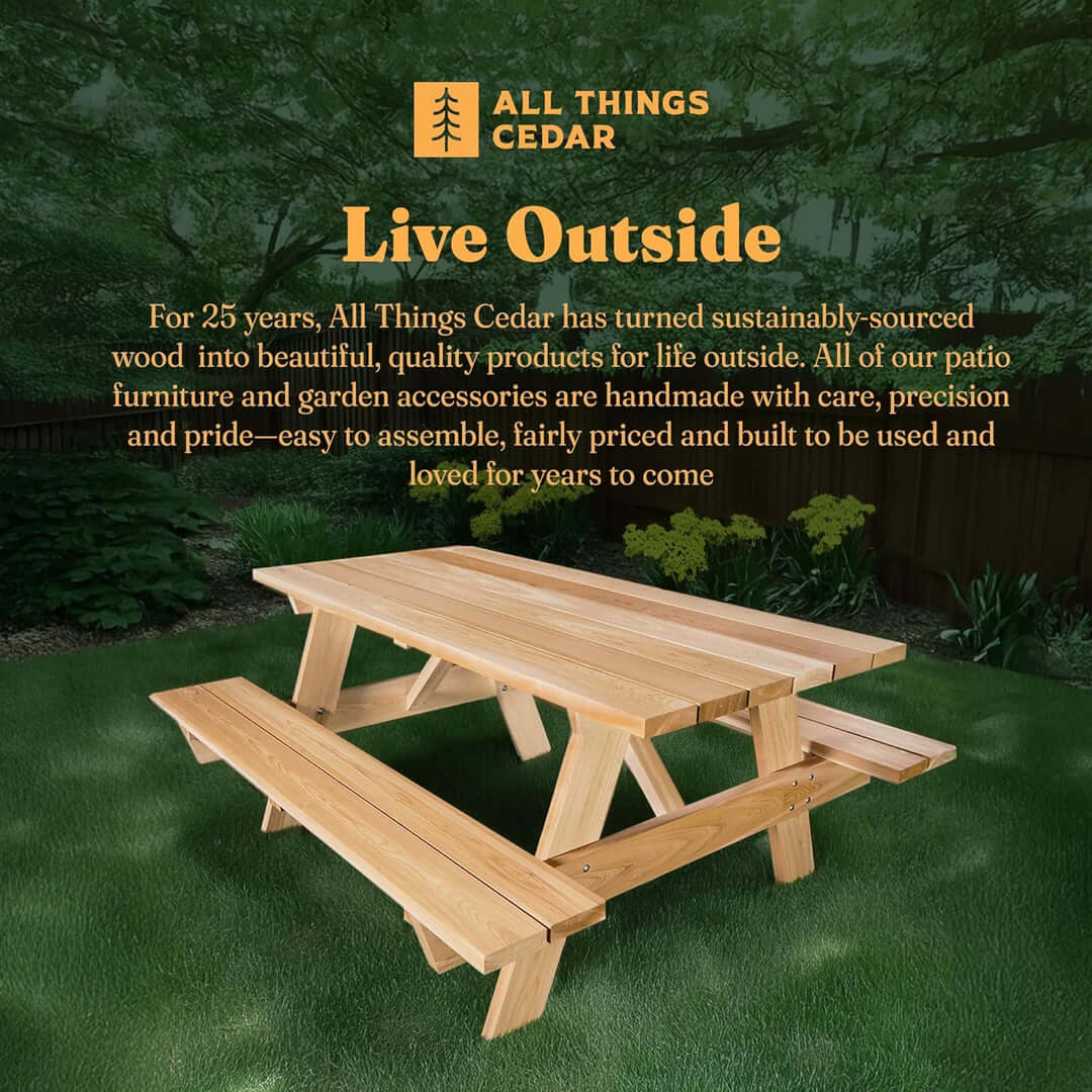 6-Ft Cedar Picnic Table with Benches (PT70)