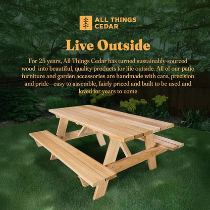 6-Ft Cedar Picnic Table with Benches (PT70)