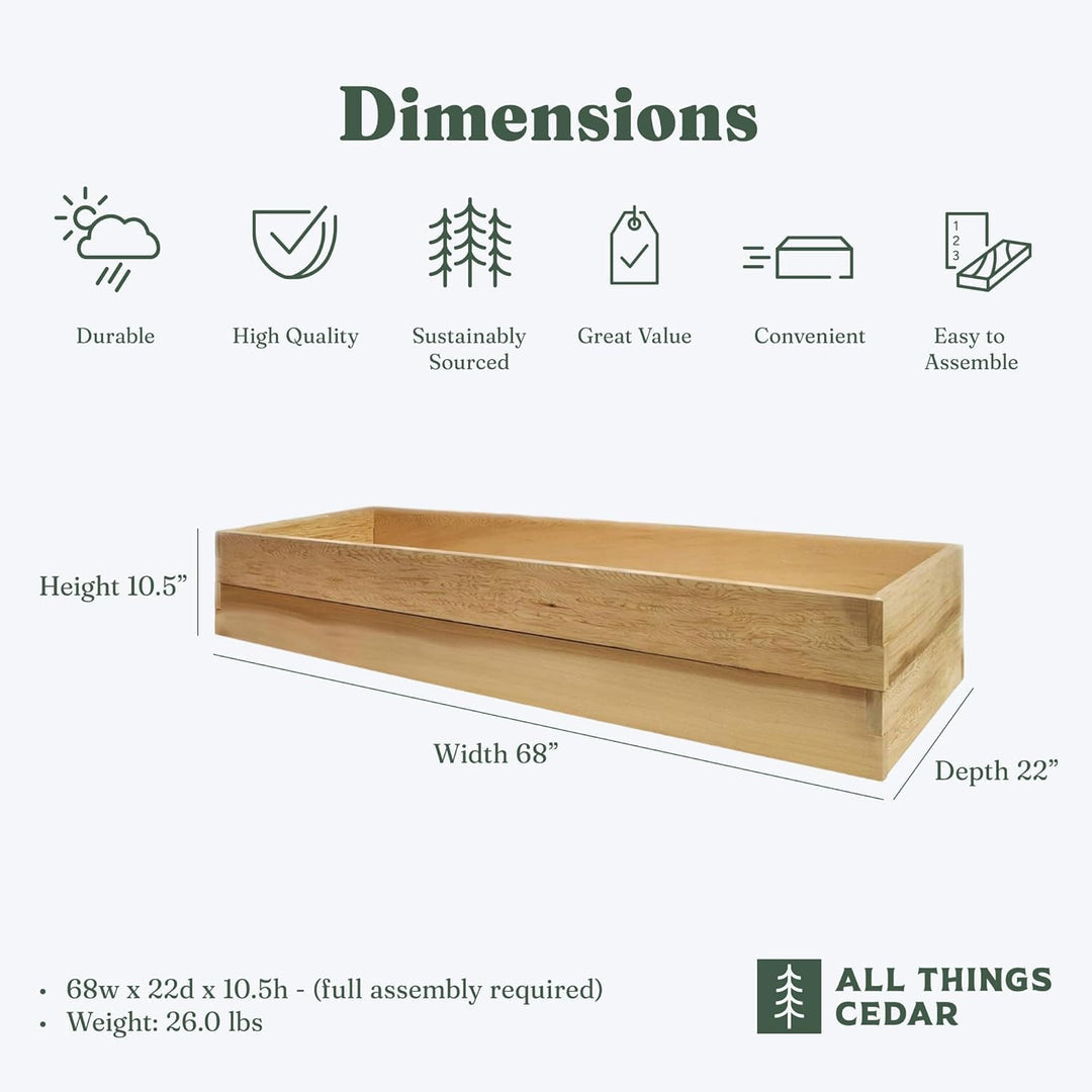 6x2-Ft Double Layer Raised Cedar Garden Box (RG72-2)