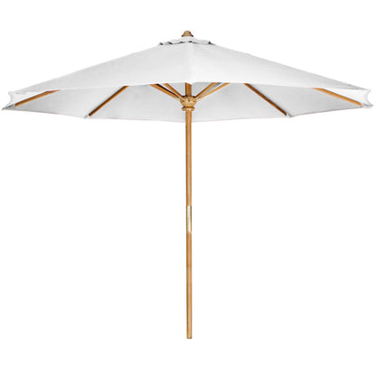All Things Cedar 10-Ft Teak Market Umbrella — Java Finish, Brass Hardware