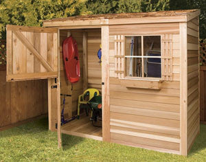 Cedarbrook Bayside Lean-To Cedar Shed Kit (6'x3' to 12'x4') | Yardify
