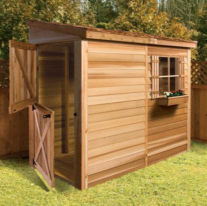 Cedarbrook Bayside Lean-To Cedar Shed Kit (6'x3' to 12'x4') | Yardify