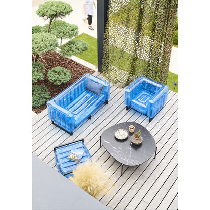 MOJOW - Yomi Lounge Garden & Coffee Table - 4 Blue Pieces