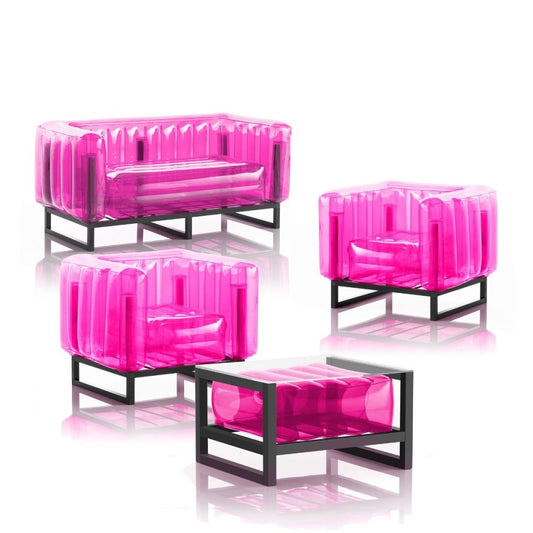 MOJOW - Yomi Lounge Garden & Coffee Table - 4 Pink Pieces