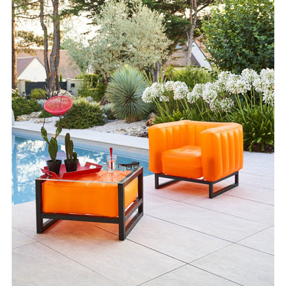 MOJOW - YOMI Luminous Lounge Garden & Coffee Table - Orange 4 Pieces
