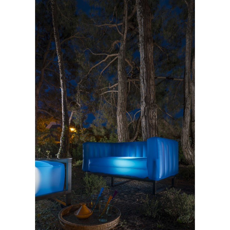MOJOW - YOMI Luminous Lounge Garden & Coffee Table - Blue 4 Pieces