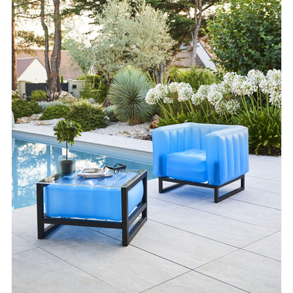 MOJOW - YOMI Luminous Lounge Garden & Coffee Table - Blue 4 Pieces