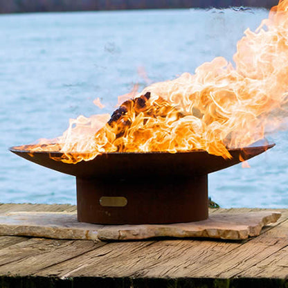 Fire Pit Art Asia 60" Handcrafted Carbon Steel Fire Pit (AS60), Fireplace - Yardify.com