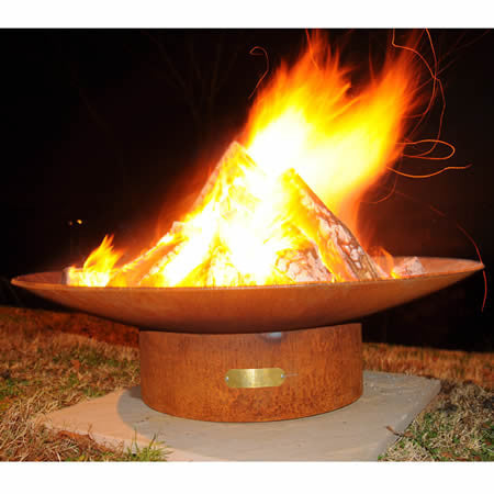 Fire Pit Art Asia 36" Handcrafted Carbon Steel Fire Pit (AS 36), Fireplace - Yardify.com