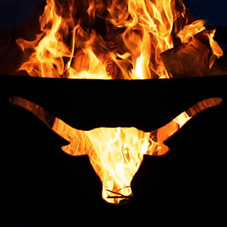 Fire Pit Art Longhorn Handcrafted Carbon Steel Fire Pit (LH), Fireplace - Yardify.com